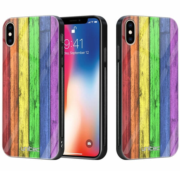 iPhone XS unitec suojakuori 2 Rainbow Board