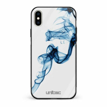 iPhone XS unitec suojakuori Blue Smoke on White