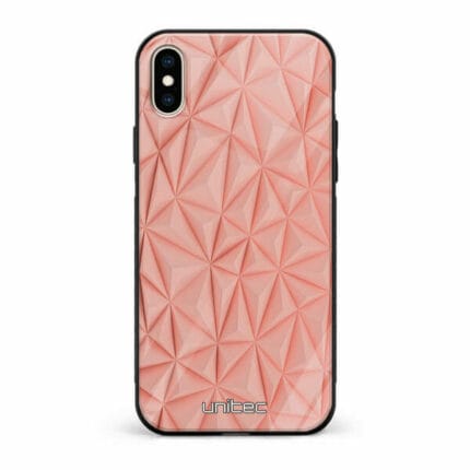 iPhone XS unitec suojakuori Salmon Pink Shapes