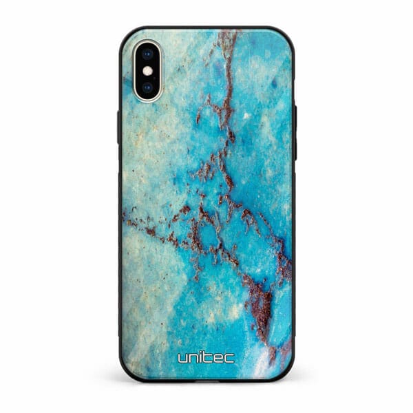 iPhone XS unitec suojakuori Turquoise Marble