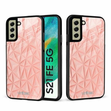 Samsung Galaxy S21 FE 5G Unitec Suojakuori 2 Salmon Pink Shapes