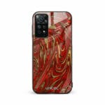 Xiaomi Redmi Note 11 Pro 5G Unitec Suojakuori Red Gold Waves