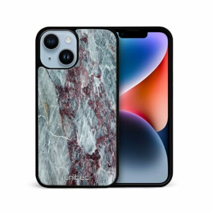 iPhone 15 Pro Magsafe Suojakuori - Marble with Red