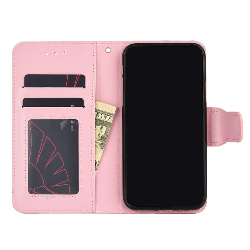 OnePlus 9 Pro Lompakko Suojakotelo Pinkki korttipaikoilla