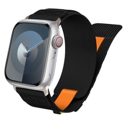 Apple Watch 42/44/45/49 mm Outdoor Nailonranneke - Musta