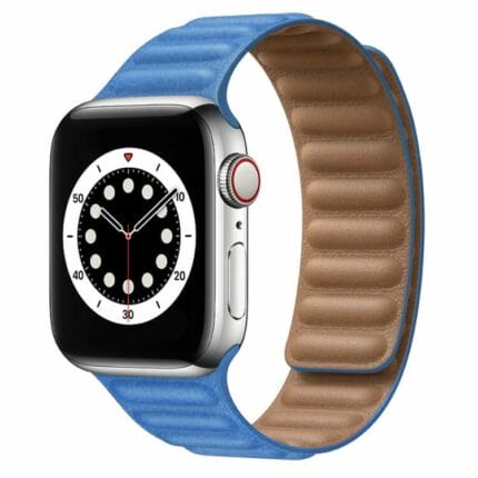 Apple Watch 42 / 44 / 45 mm Magneettinen nahkaranneke, Sininen