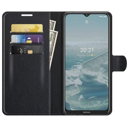 Nokia G10 / G20 lompakko suojakotelo musta